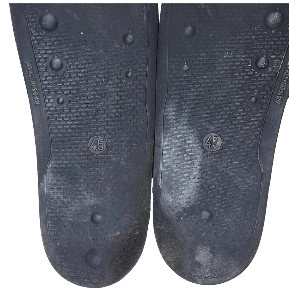 OFF-WHITE 'Slides' Sandals Men's Sz 12 US/45 It Black Leather 2013 Made In Italy - Picture 14 of 16